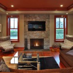 Fireplace in luxury custom built Chevy Chase home, Maryland